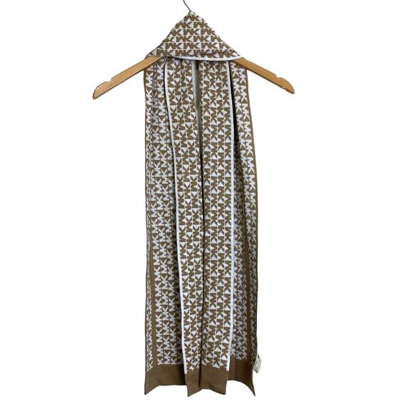 Designer Michael Kors Gold and Cream Reversible Unisex Scarf NEW OS - Picture 2 of 4